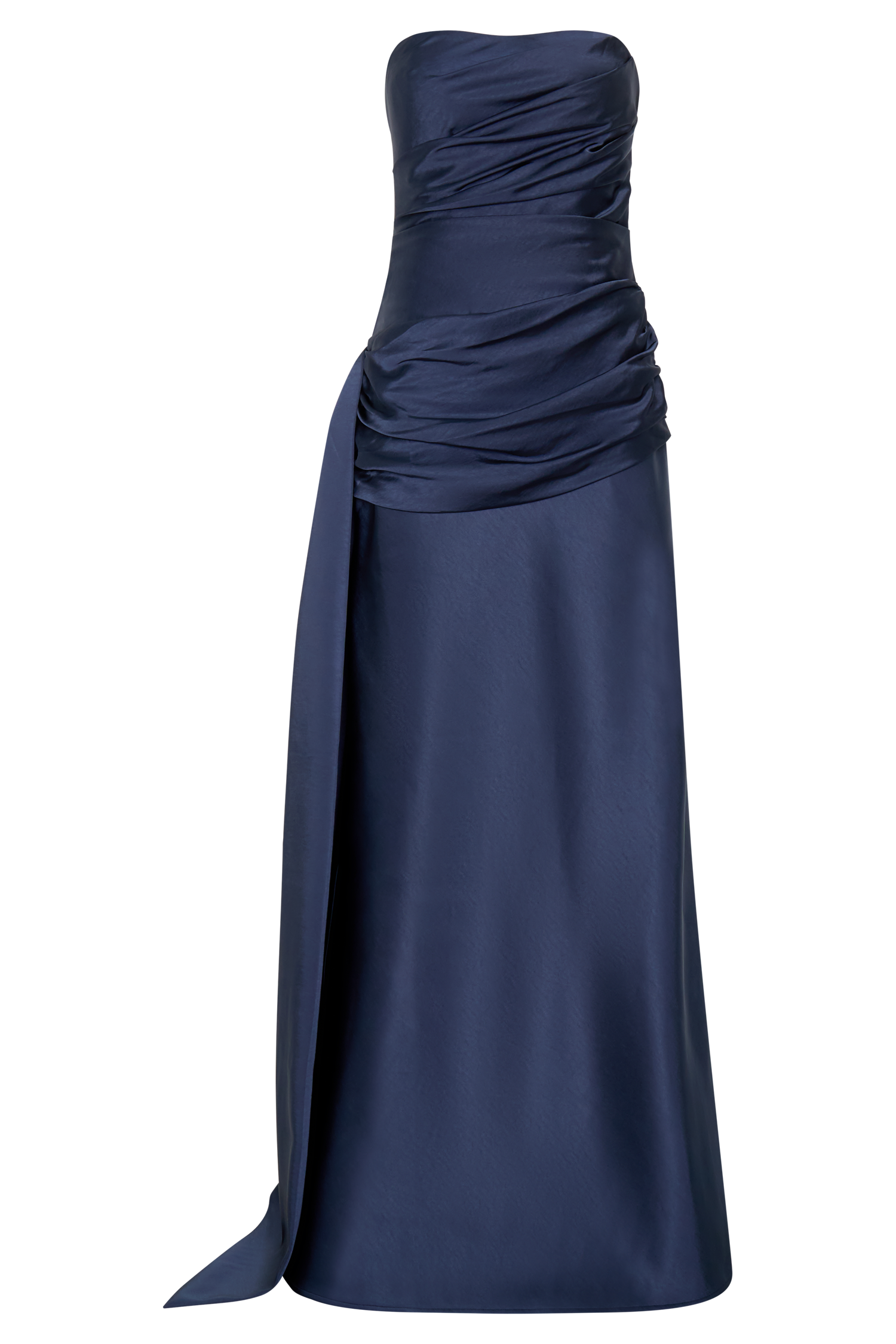 Sarah Strapless Maxi Dress With Waist Tie - Navy