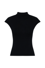 Sonny Short Sleeve Knit Top - Black