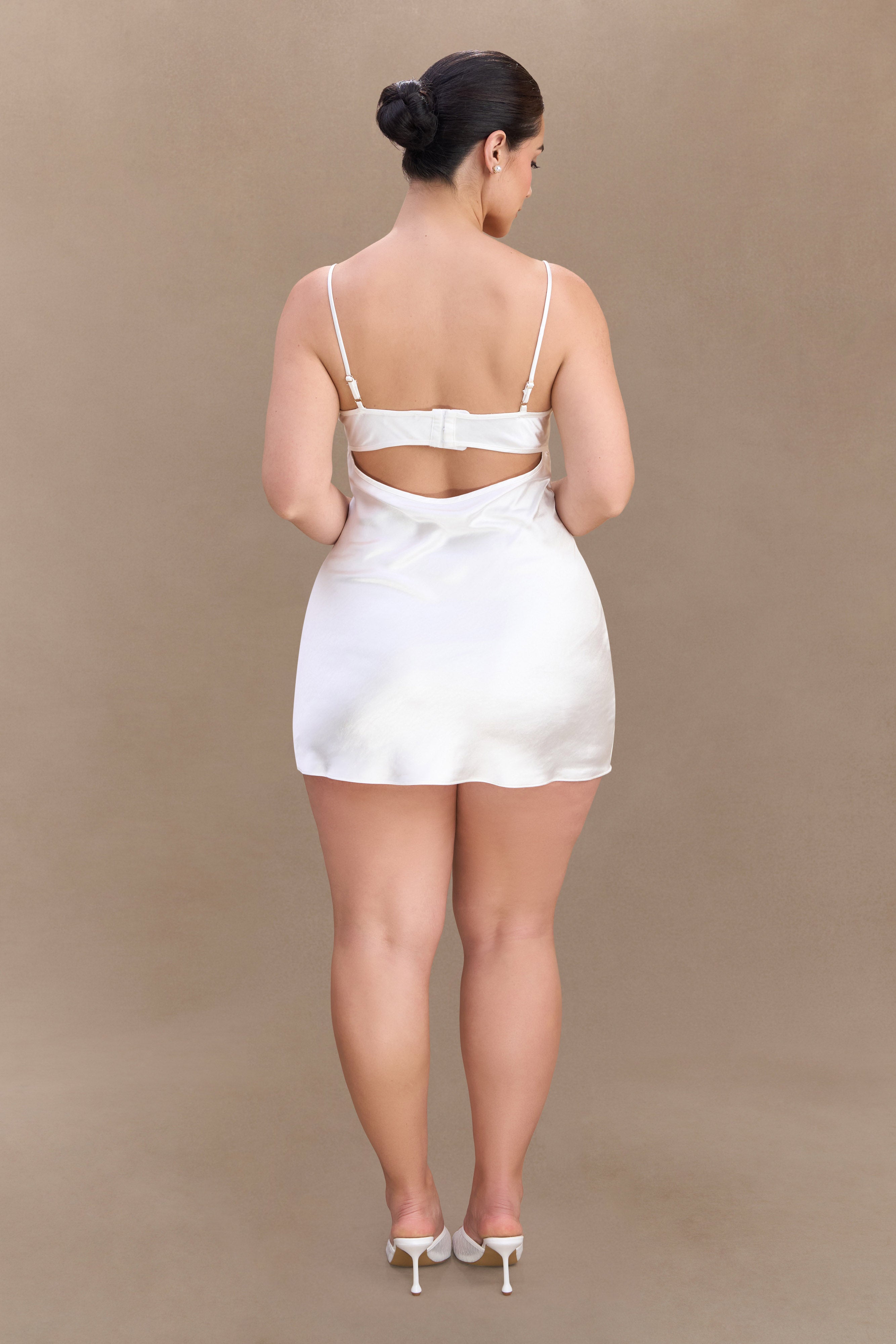 Scarlett Satin Slip Mini Dress - Ivory